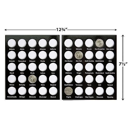 Current Collector 50 States Quarter Album - 1999-2009 Hard Cover United States Coin Collection Holder & Display Book, American History, Fun & Educational Currency Collection, 12-¾” x 7-½” Organizer - Image 3