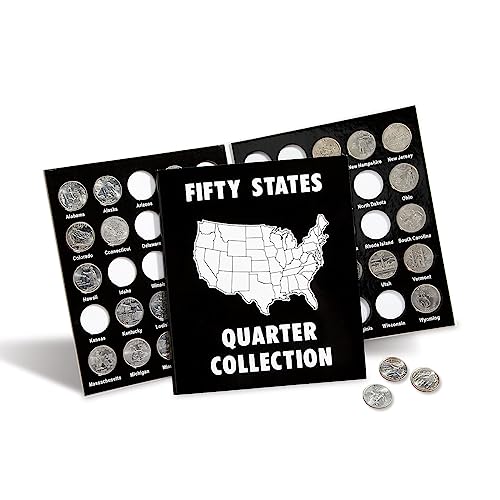 Current Collector 50 States Quarter Album - 1999-2009 Hard Cover United States Coin Collection Holder & Display Book, American History, Fun & Educational Currency Collection, 12-¾” x 7-½” Organizer - Image 1