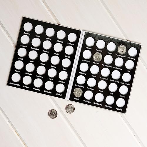 Current Collector 50 States Quarter Album - 1999-2009 Hard Cover United States Coin Collection Holder & Display Book, American History, Fun & Educational Currency Collection, 12-¾” x 7-½” Organizer - Image 5