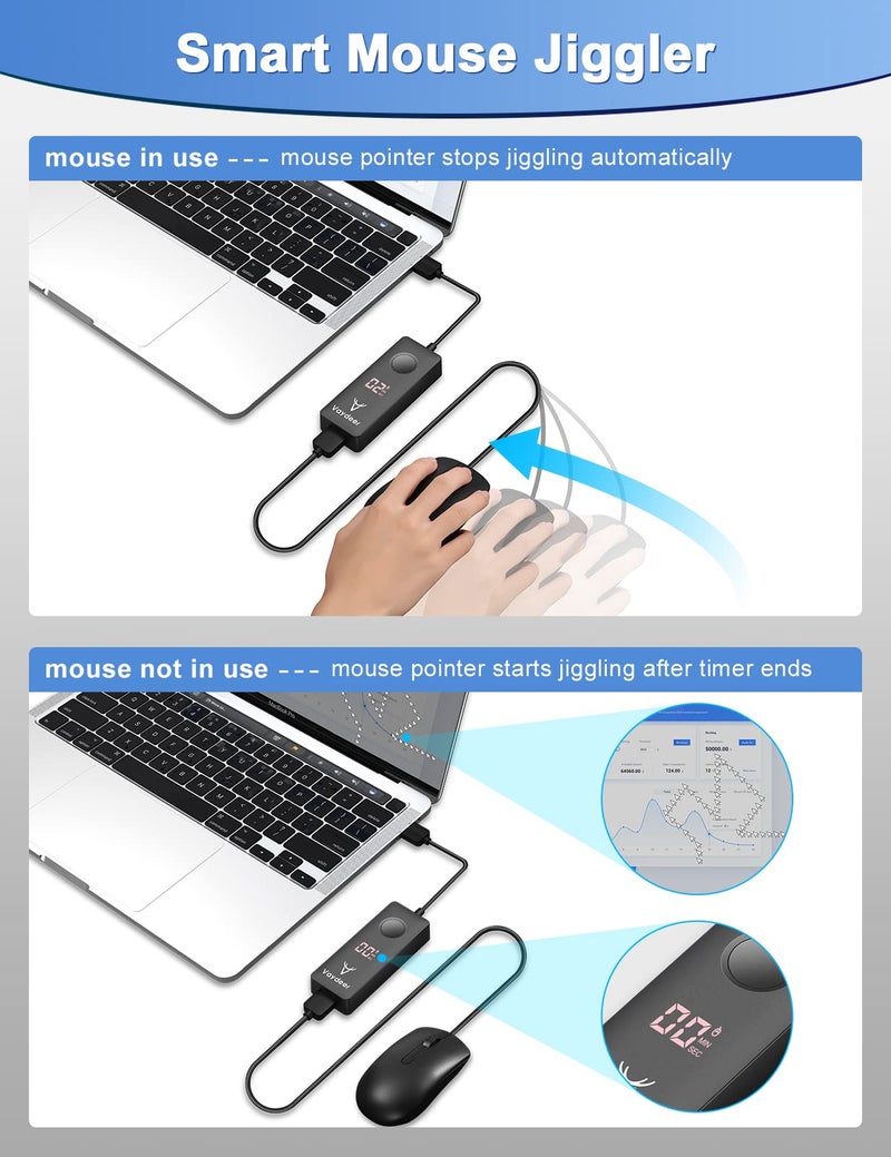 Vaydeer Automatic Mouse Jiggler Undetectable Mouse Mover Device with ON/Off Switch,Simulate Mouse Movement to Prevent The Computer from Entering Sleep Mode - Image 2