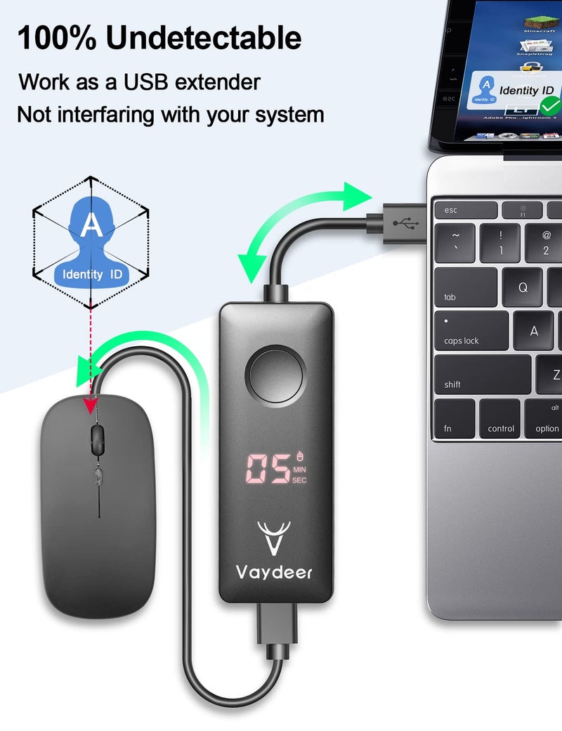 Vaydeer Automatic Mouse Jiggler Undetectable Mouse Mover Device with ON/Off Switch,Simulate Mouse Movement to Prevent The Computer from Entering Sleep Mode - Image 5