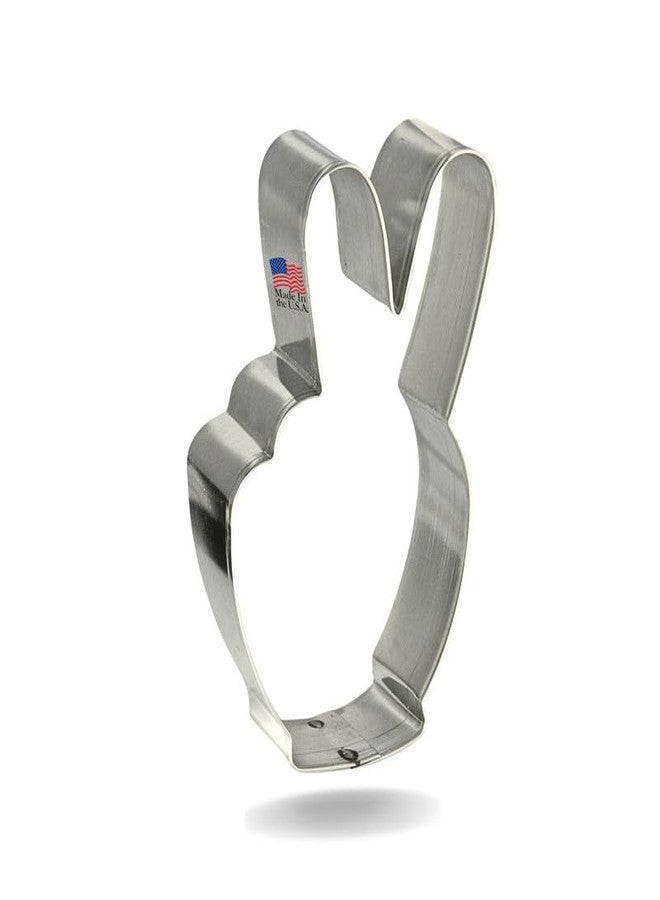Foose Brand Hand Peace Sign Cookie Cutter 4 in, Tin Plate Steel, Handmade in USA - Image 1