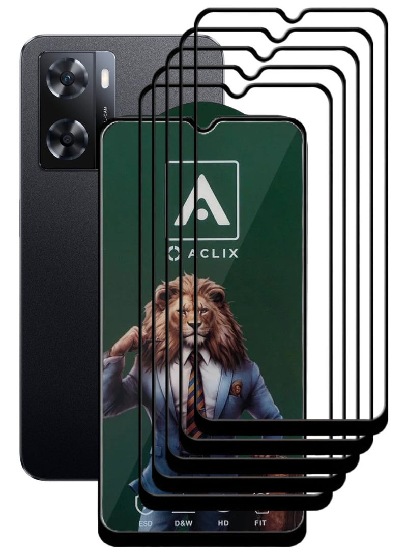 ACLIX 5 Pieces Antistatic ESD Dustproof Premium Quality High Definition Tempered Glass Screen Protector Designed For Oppo A77s - Image 1