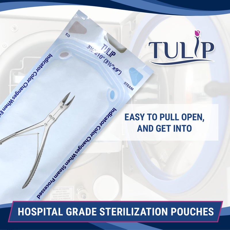 Tulip Self Sealing Sterilization Pouch 3.5" x 10" (200 Pack) - Autoclave Sterilizer Bags for Clean Tools - Dental and Nail Sanitizer Packets by Tulip - Image 5