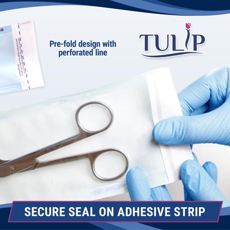 Tulip Self Sealing Sterilization Pouch 3.5" x 10" (200 Pack) - Autoclave Sterilizer Bags for Clean Tools - Dental and Nail Sanitizer Packets by Tulip - Image 4