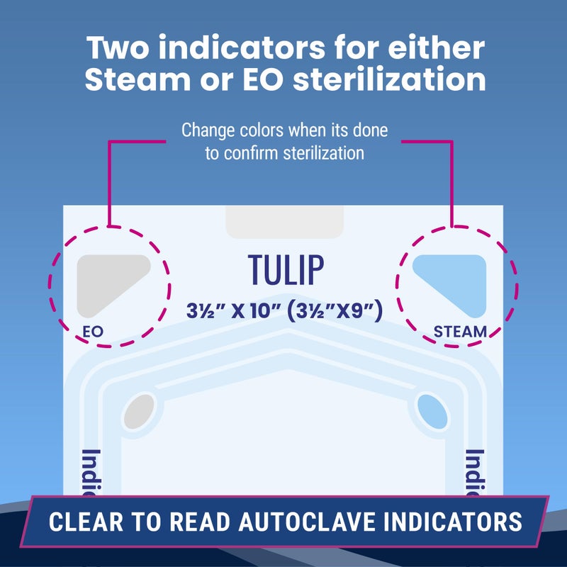 Tulip Self Sealing Sterilization Pouch 3.5" x 10" (200 Pack) - Autoclave Sterilizer Bags for Clean Tools - Dental and Nail Sanitizer Packets by Tulip - Image 3