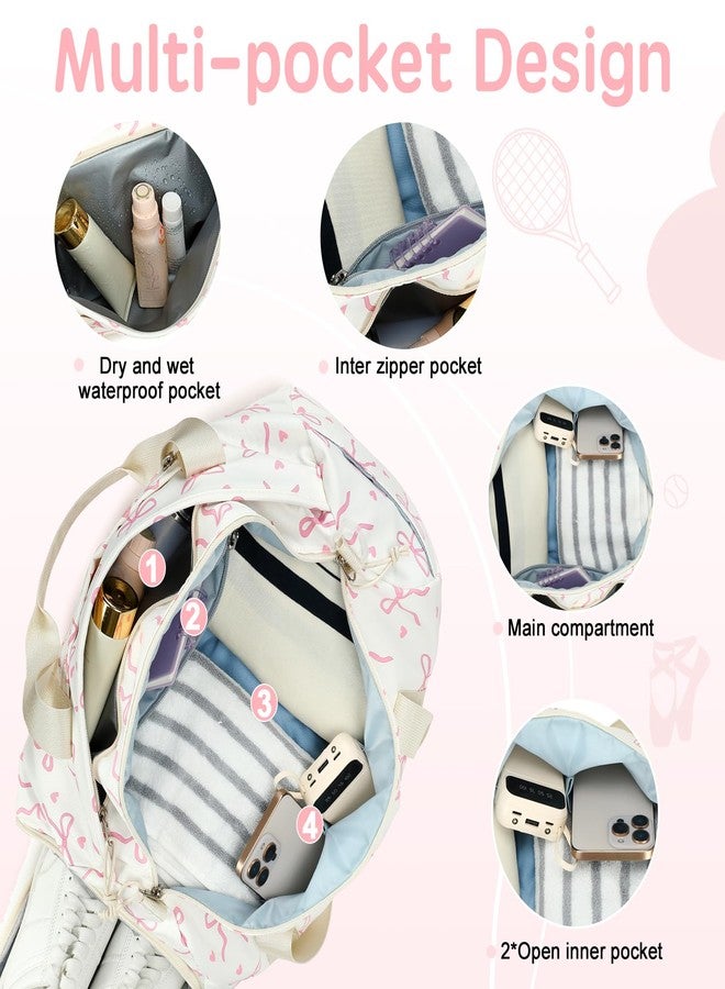 LOIDOU Duffle Bag for Gym Sports Women Girls Workout Weekender Bag with Shoe Compartment and Wet Pocket - Image 4