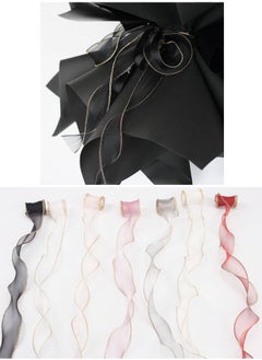 ZCM-HAPPY 3 Roll Gift and Bouquet Wrap with Gold Trim Crow's Feet Ribbon 4x900cm  - Image 4