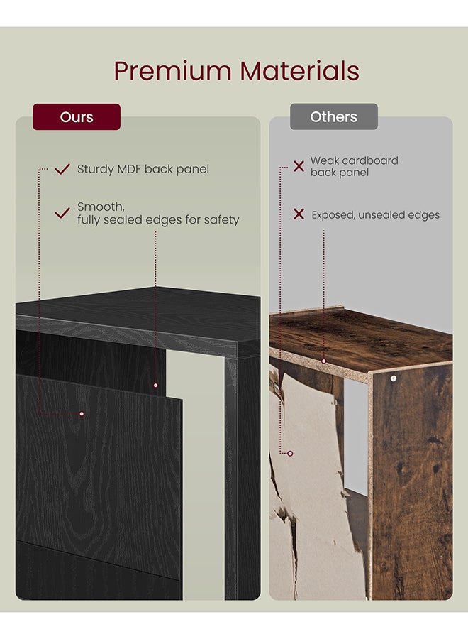 VASAGLE Bookcase, Shelf, Storage Cabinet with 3 Compartments, Freestanding Bookcase, Cube Bookcase, for Living Room, Office, Dining Room, Black - Image 5