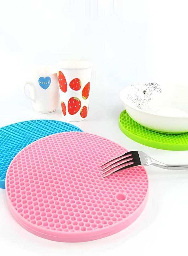 Oblivion Silicone Hot Mat, Heat-Resistant & Multipurpose Pot Holder, Flexible and Durable Surface Protector, Soft Non-Slip & Colorful Silicone Mat for Kitchen Counter (Random Color - Pack of 5) - Image 4