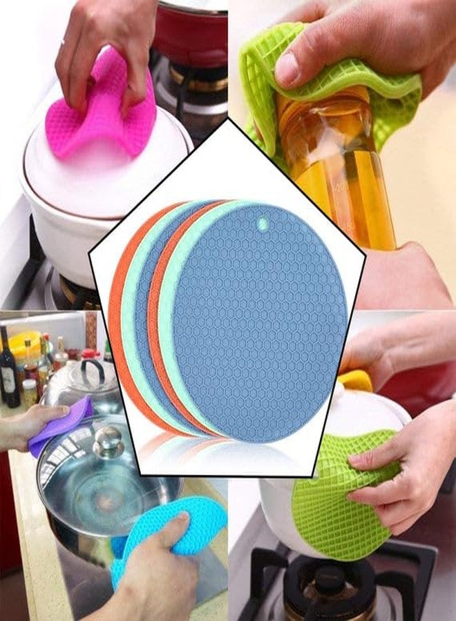 Oblivion Silicone Hot Mat, Heat-Resistant & Multipurpose Pot Holder, Flexible and Durable Surface Protector, Soft Non-Slip & Colorful Silicone Mat for Kitchen Counter (Random Color - Pack of 5) - Image 5