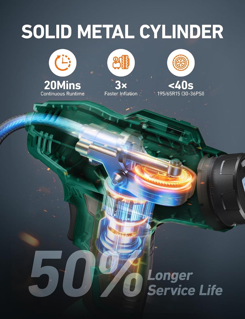 AstroAI Cordless Tire Inflator Air Compressor 20V Rechargeable Battery Powered 160PSI Portable Air Pump - Image 2