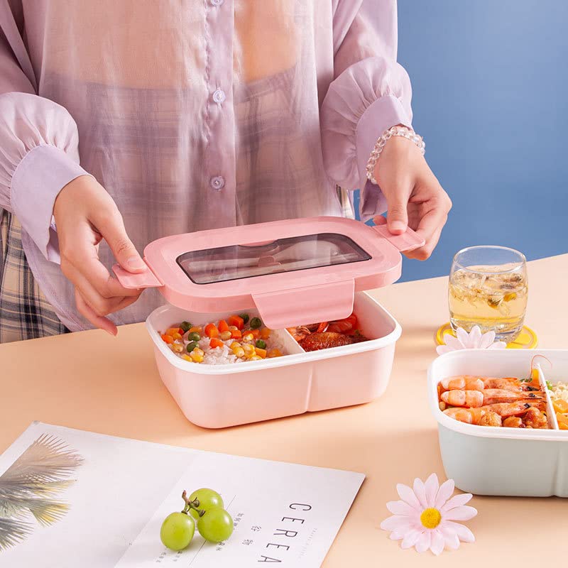TEMSON Lunch Box for Kids - Lunch Boxes for Office Men, Tiffin Box for Kids, Men and Women, Lunch Box with 2 Compartments – 1350 ML (LB-8897) (Pink) - Image 2