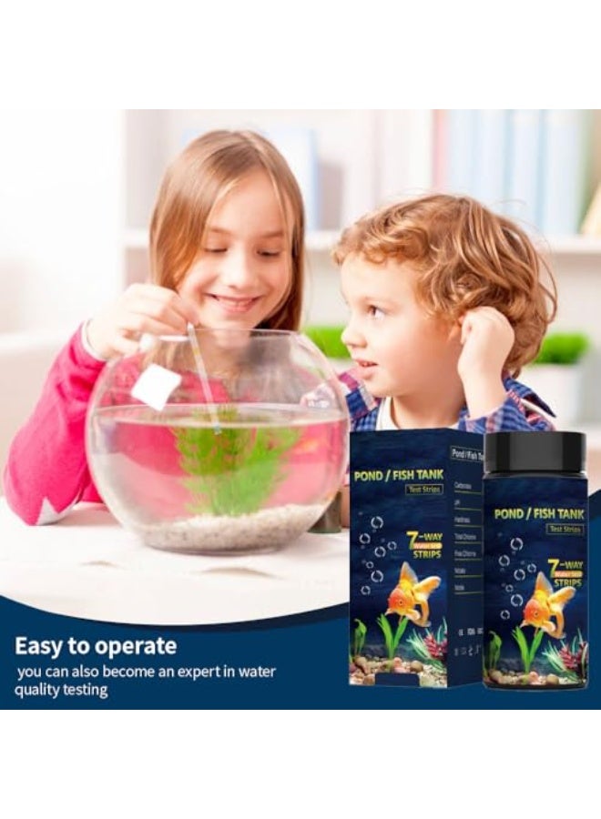 ريزونيكس شرائط اختبار أحواض السمك 7 في 1 - جهاز اختبار جودة المياه للمياه العذبة والمالحة، اختبار سريع ودقيق لأحواض الأسماك لقياس درجة الحموضة والكلور والنترات والنتريت والصلابة والقلوية (100 شريط) - Image 5