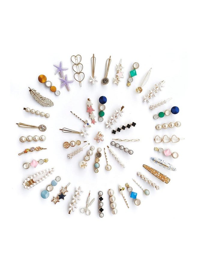 Aliza - Aliza Pearl Rhinestone Metal Hair Clips, Hair Pins, Fashion Hair Accessories for Women, Girls, Kids, Pack of 40 - Image 1