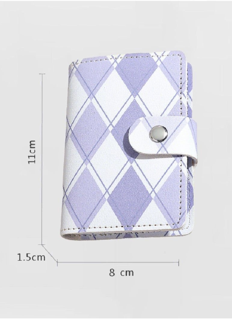 Generic Diamond Pattern Card Wallet Card Holder Business Card Organizer Multi-card Slot Bank Card ID Holder For Women  - Image 4