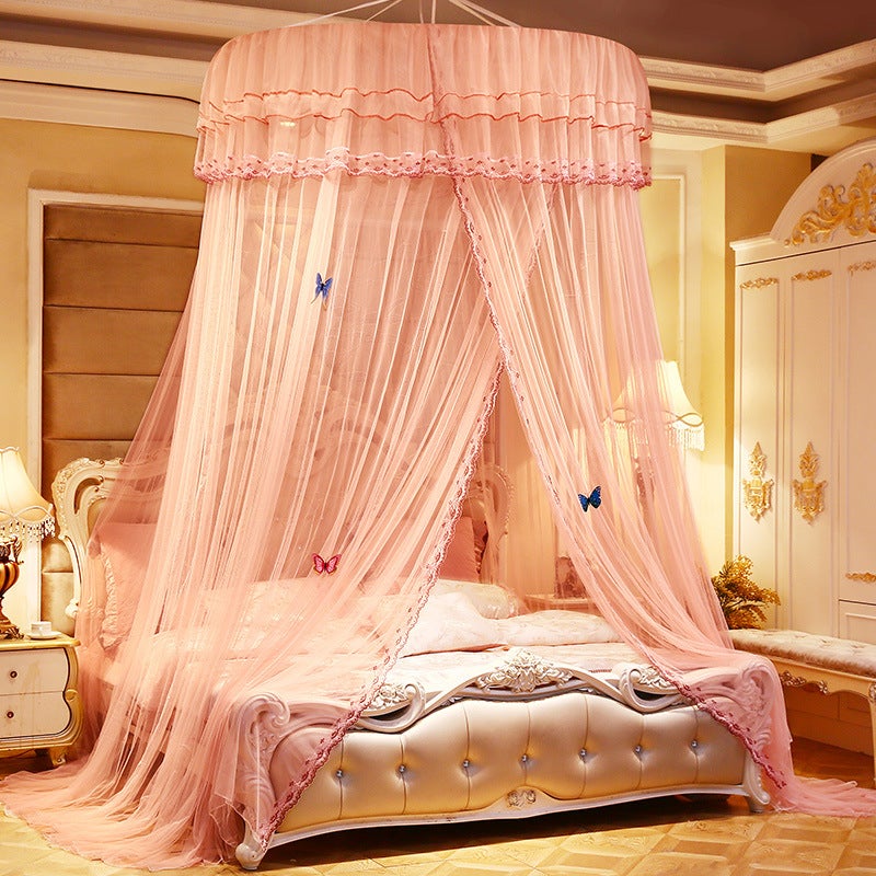 شبكة ناموسية أنيقة على شكل دائري للسرير المزدوج بلون بنفسجي من لانكسين - Image 3