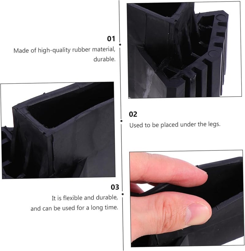 8 Pcs Black Non Skid Ladder Feet Covers Anti Slip Pads For Folding Ladders Indoor Outdoor Use - Image 4