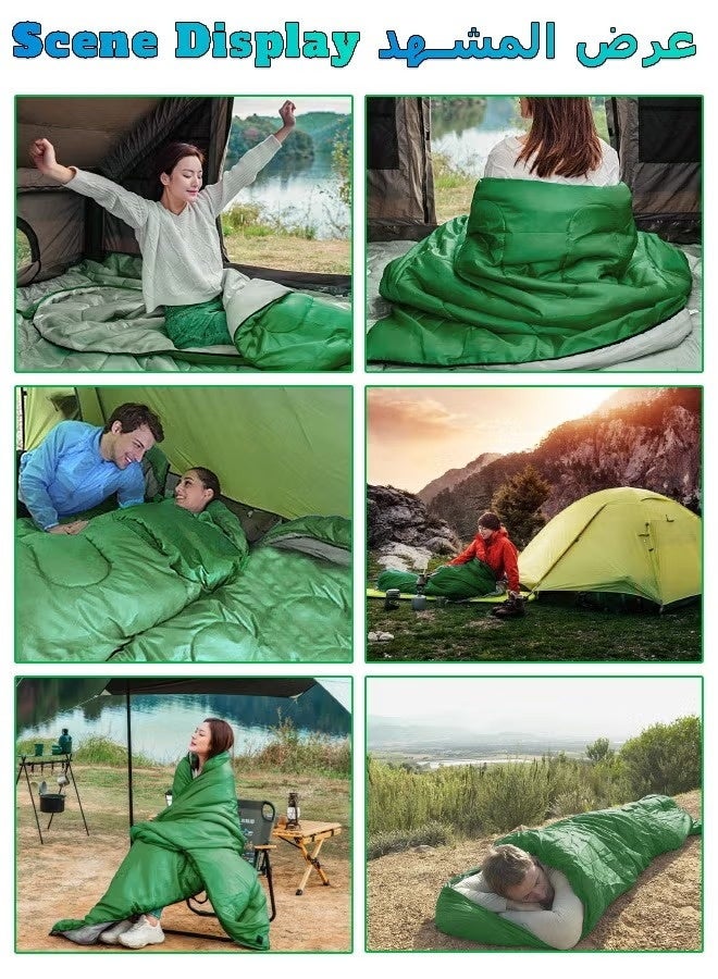 HOMESTAR Camping Sleeping Bag, Portable Waterproof Sleeping Bag for Adults, Kids, 4 Seasons Winter, Fall, Spring, Summer, Backpacking Hiking, Camping, Mountaineering, Indoor, Outdoor Use, Green - Image 5