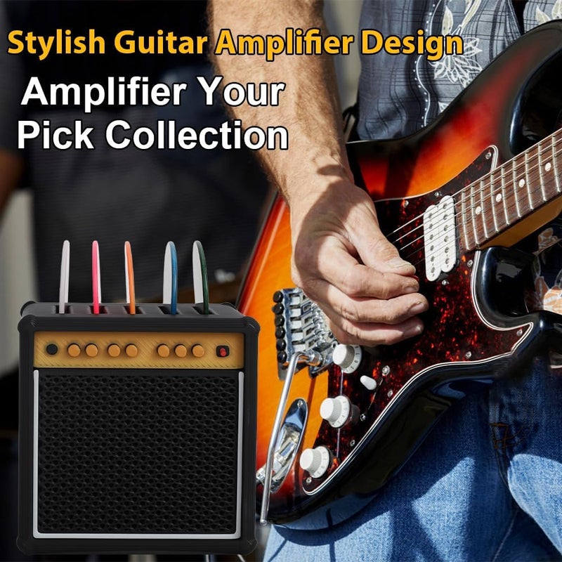 JYCSTE Guitar Picks Holder Box, Pick Display Holder, Amp Speaker Styled Pick Holder and Wooden Guitar Pick Holder with Stand, Pick Storage Box Set for Guitarists and Music Enthusiasts - Image 5