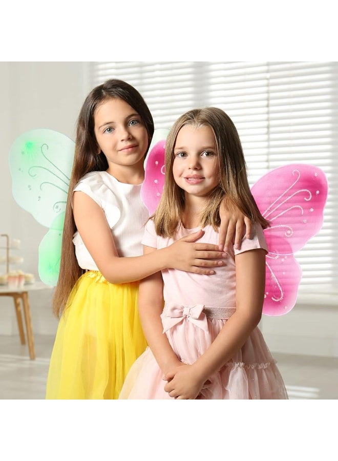 Foaincore 12 Pcs Butterfly Fairy Wings for Girls Dress up Glitter Fairy Costumes for Sparkle Princess Wings Birthday Party Favors (Multicolor) - Image 2