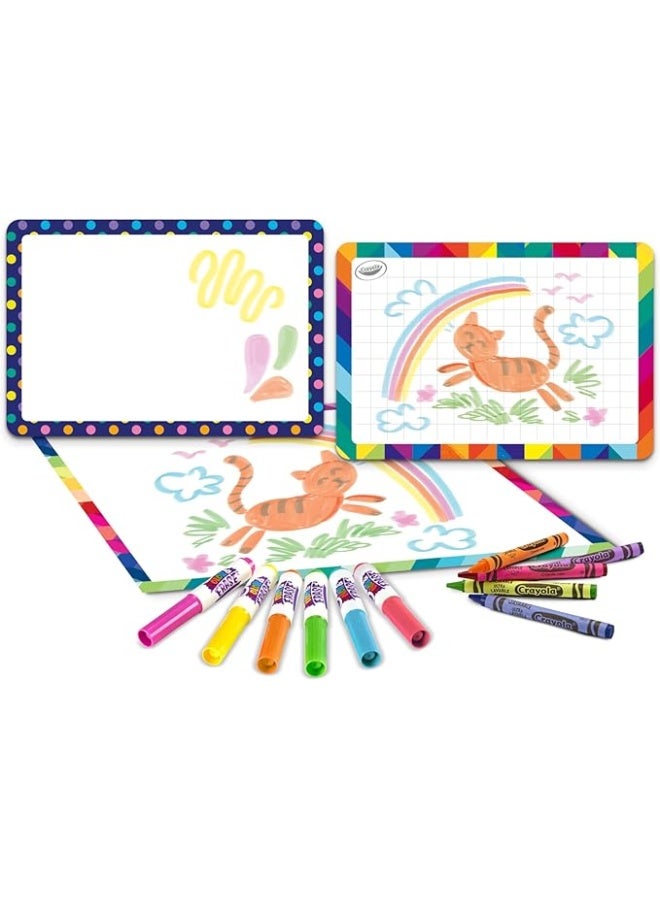 Crayola مجموعة لوح أبيض إبداعية، تلوين وكتابة، نشاط تعليمي وإبداعي للأطفال مع أقلام ماركر وشمع، للأعمار 5 سنوات فما فوق - Image 3