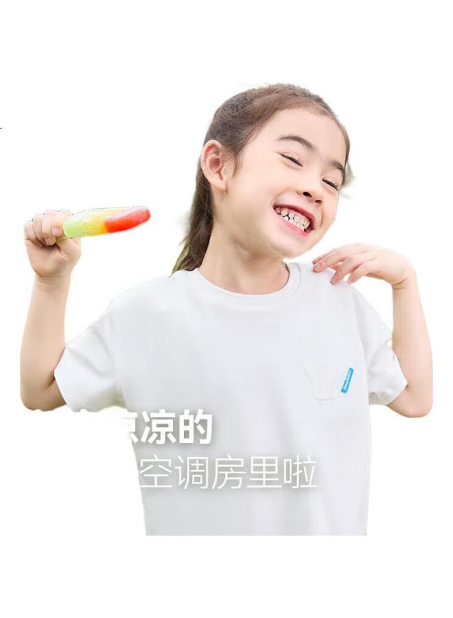 Heybetter Children'S T-Shirt, Slender Cotton, Odor-Eliminating, Breathable, Comfortable, High-Elasticity, Sports Short Sleeve, Sea Blue Gradient (Blue), 130 - Image 2