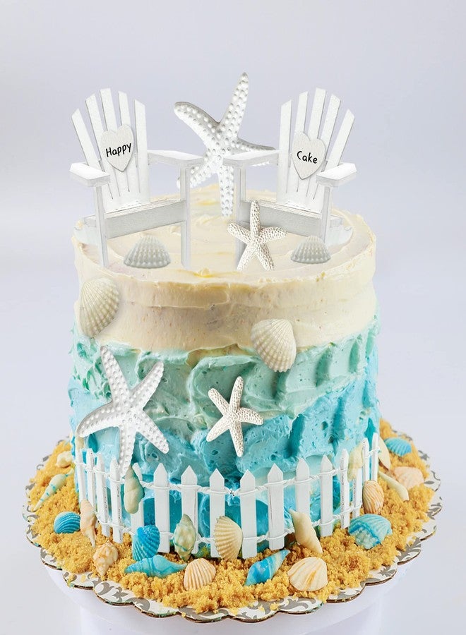 KEEPARTY Beach Cake Topper Wedding Cake Topper Wooden Adirondack Miniature Beach Chair Mini Doll Furniture Top Decoration for Dollhouse Wedding Anniversary Beach Theme Cake Decoration - Image 4