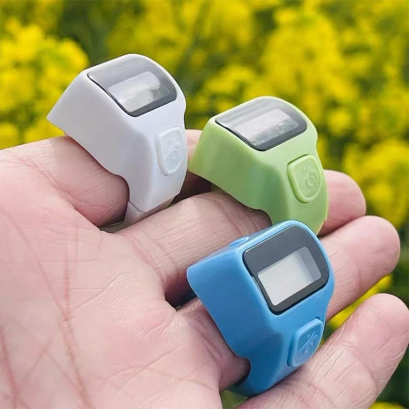 SXH5136 خاتم ذكي للتسبيح، يحتوي على شاشة OLED، يمكن شحنه عبر USB، ويتوافق مع تطبيق لمعرفة أوقات الصلاة الإسلامية. - Image 2