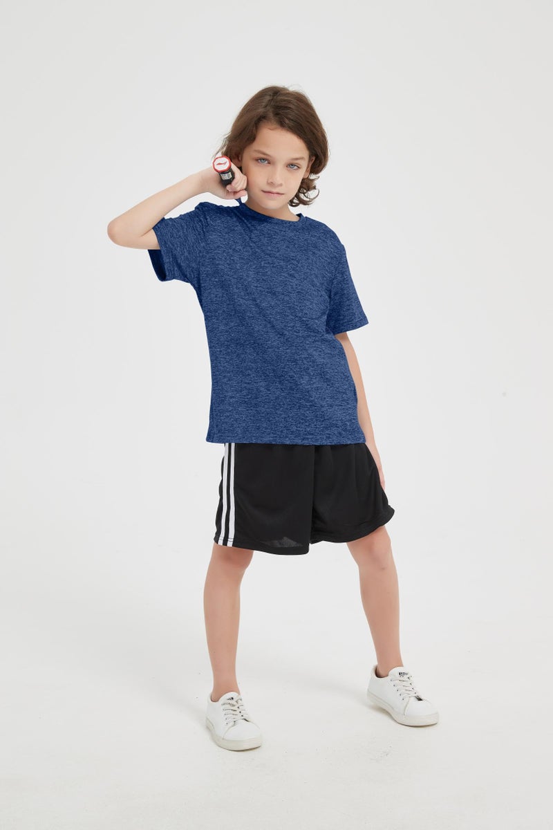 Phedrew 5-Pack Boys Athletic Quick Dry T-Shirts Youth Activewear Short Sleeve Topsï¼ˆ5-18 Yearsï¼‰ - Image 5