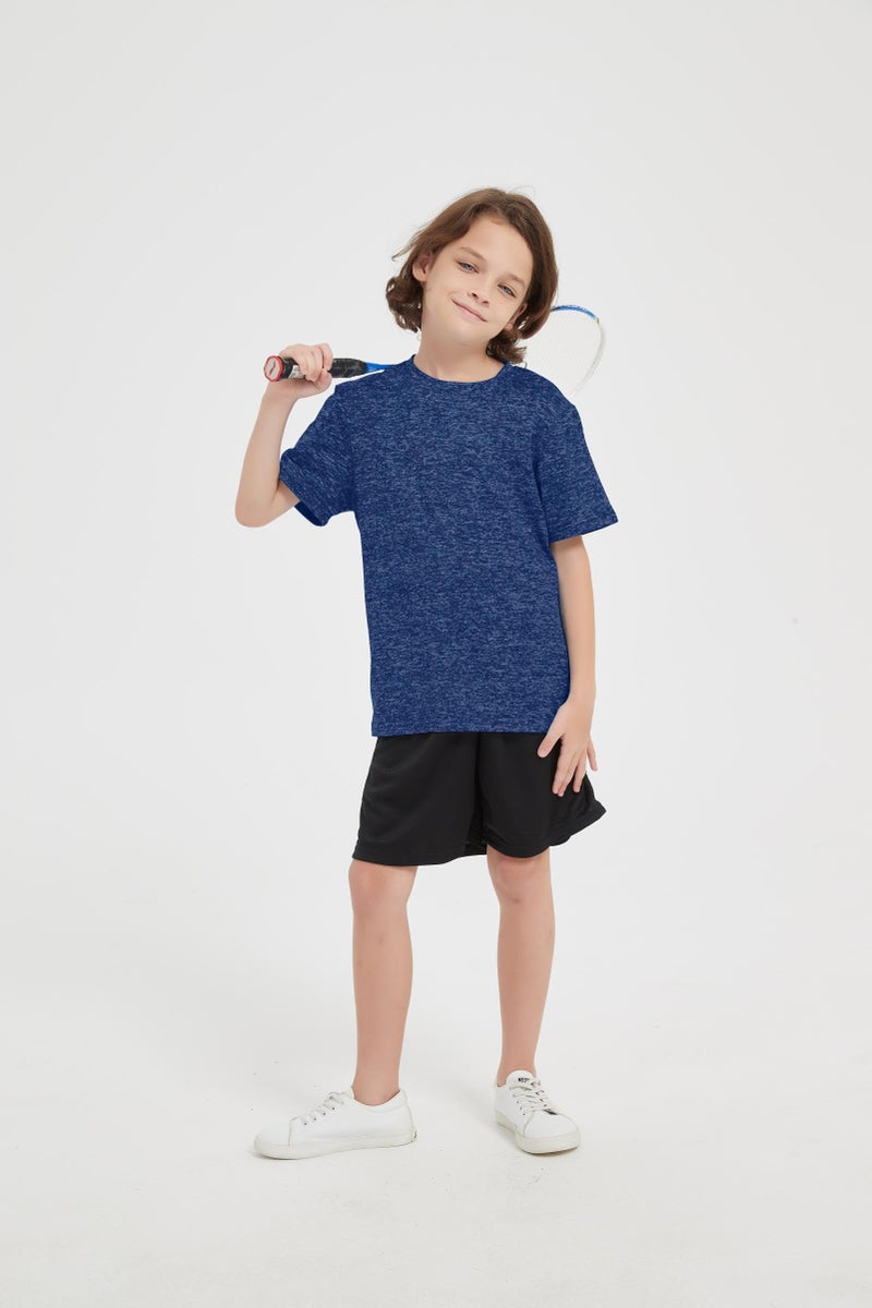 Phedrew 5-Pack Boys Athletic Quick Dry T-Shirts Youth Activewear Short Sleeve Topsï¼ˆ5-18 Yearsï¼‰ - Image 2