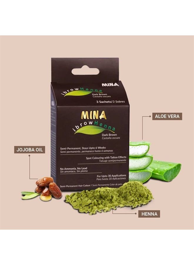 MinaiBrow Mina ibrow Hair Color|Long Lasting Natural Spot coloring and Hair Tinting Powder, Water and Smudge Proof | No Ammonia, No Lead with 100% Gray Coverage |Vegan and Cruelty free| Pack of 4 - Image 2