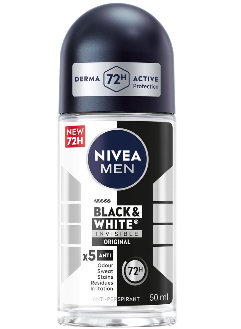 نيفيا رول اون مضاد للتعرق للرجال من نيفيا، حماية غير مرئية باللونين الأبيض والأسود، 50 مل - Image 2