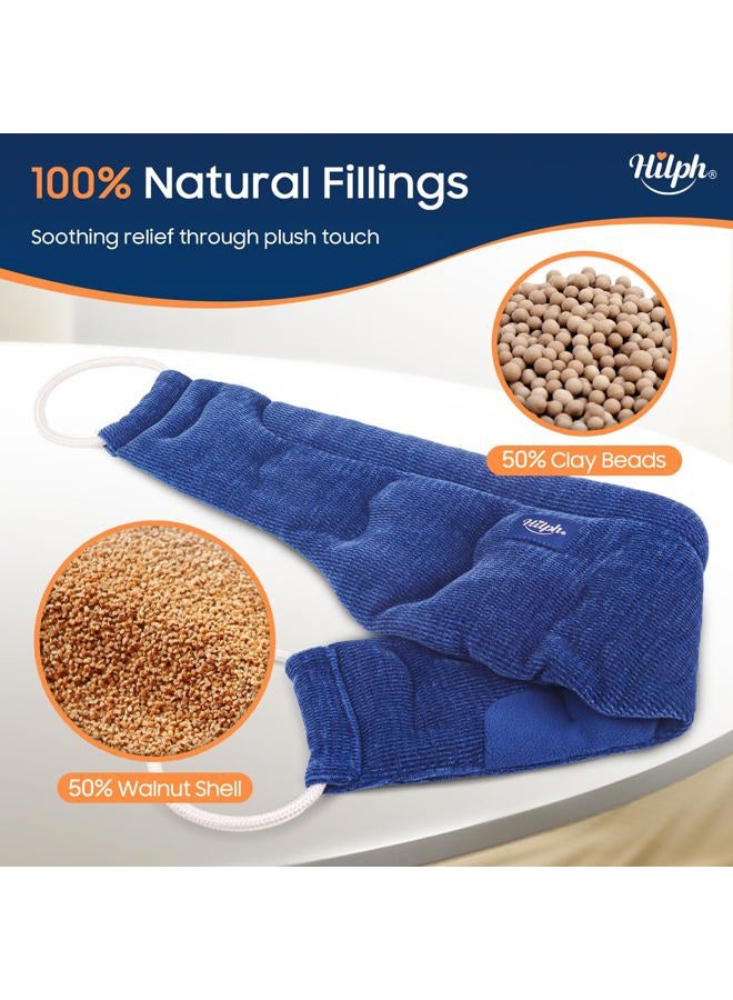 Hilph Extra Large Microwavable Heating Pad for Neck Pain, Removable Heated Neck Wrap Warmer with Moist Heat for Sore Neck, Arthritis, Muscle Pain or Cramps, Stress Relief, Weighted Bag - Image 5