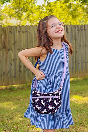 Choco Mocha Girls Purse, Kids Purse for Girls 4-6 6-8 8-10 10-12 Girl Pocketbooks Crossbody Purses with Matching Coin Wallet, Unicorn Purple - Image 2