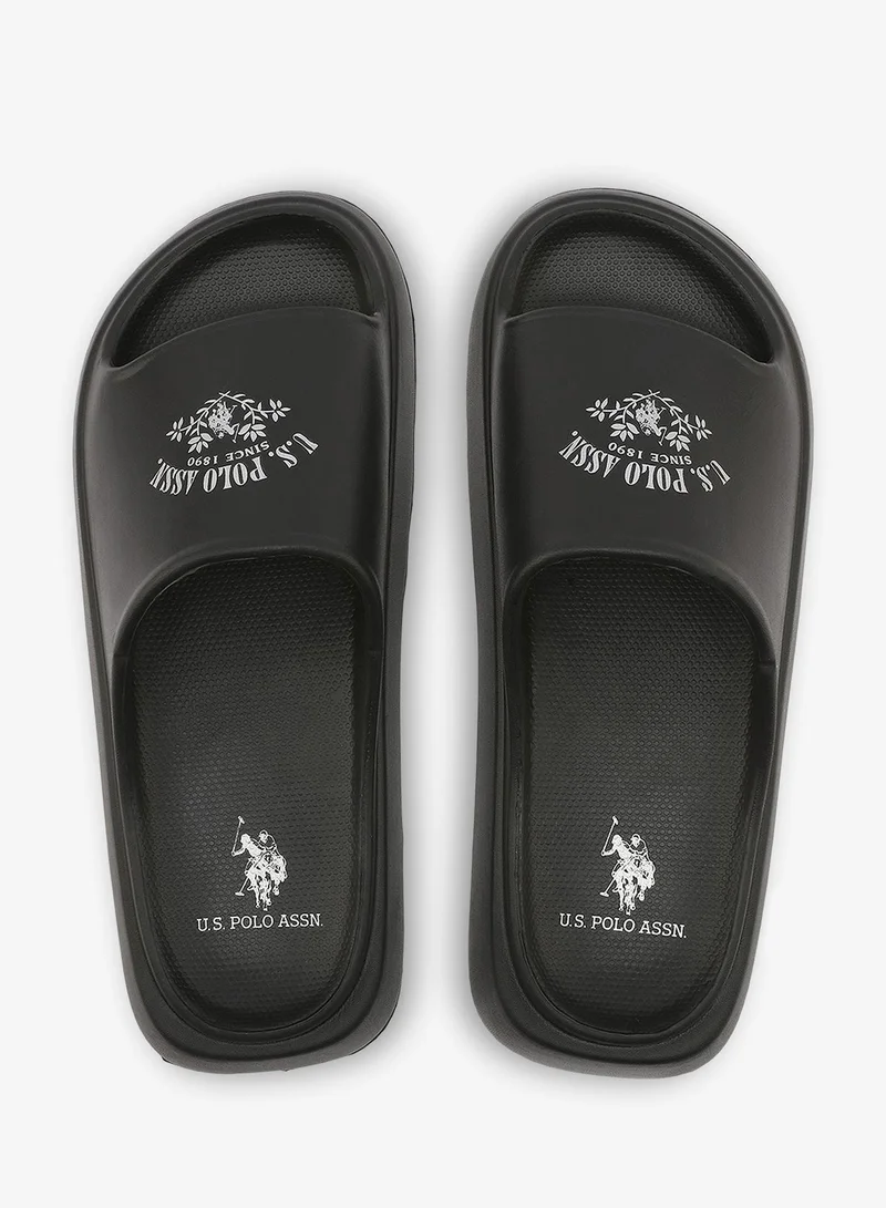 U.S. Polo Assn. black Women's Black Slides - Stylish Perfect for Casual Outfit for Women | Best Price UAE
