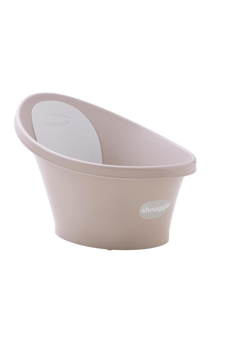 Shnuggle حوض استحمام شنجول لحديثي الولادة | دعم مدمج وظهر ناعم | مناسب من حديثي الولادة | دعم مقعد الاستحمام يشمل قابس (بيج) - Image 1