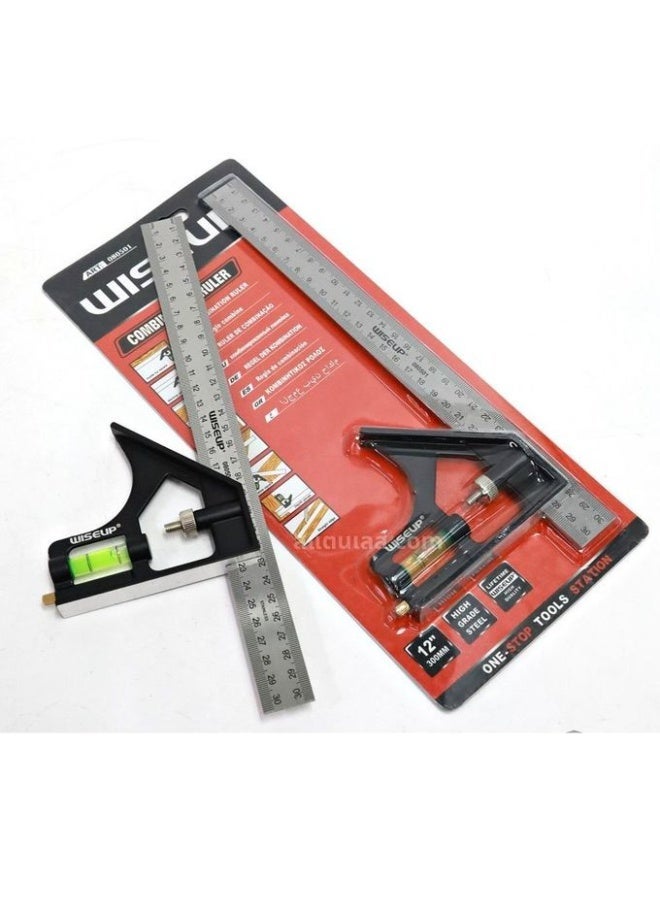 وايزأب زاوية علام استل ستيل 30سم  مزوده بميزان مياه 12 بوصه - Image 1