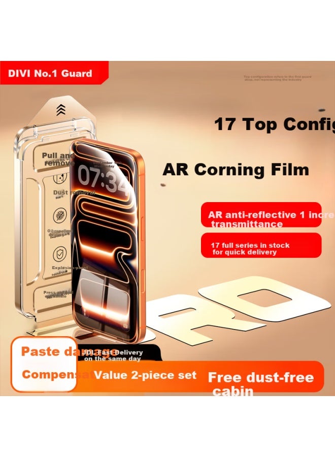 Divi [ar Corning 2-pack] Tempered Glass Screen Protector For Apple Iphone 17 Pro Max, Ar Anti-reflective Dustproof Shockproof Anti-fingerprint Ultra-thin Full Coverage Film - Image 1