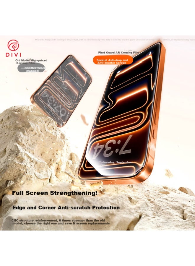 Divi [ar Corning 2-pack] Tempered Glass Screen Protector For Apple Iphone 17 Pro Max, Ar Anti-reflective Dustproof Shockproof Anti-fingerprint Ultra-thin Full Coverage Film - Image 2
