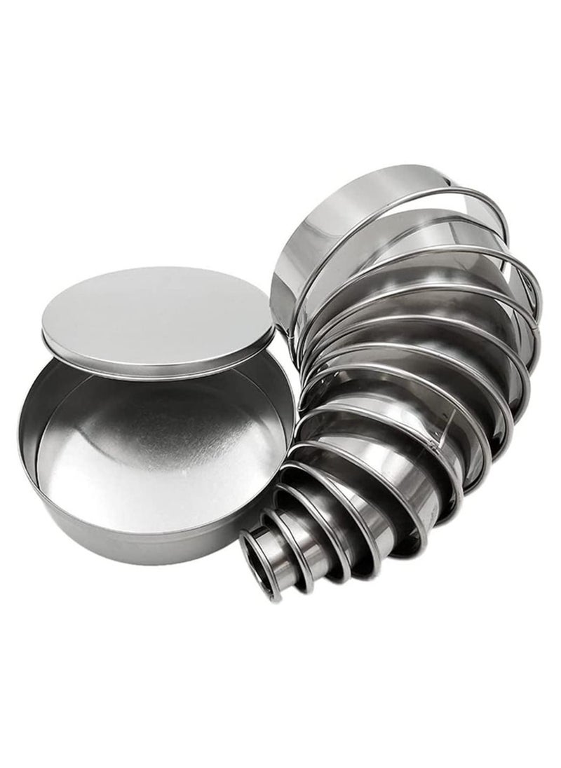 SYOSI - Round Cookie Biscuit Cutter Set 12 Circle Pastry Donut Doughnut Cutter Set Round Cookie Cutters Circle Baking Metal Ring Molds - Image 1