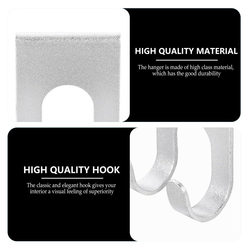 8Pcs Aluminum Wall Hooks Punch Free Space Double Hook Towel Robe Bathroom Storage - Image 4