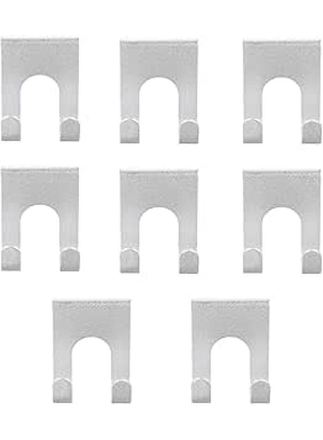 8Pcs Aluminum Wall Hooks Punch Free Space Double Hook Towel Robe Bathroom Storage - Image 1