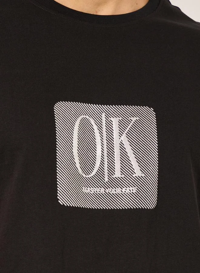 Styli Printed Regular Fit Crew Neck T-Shirt