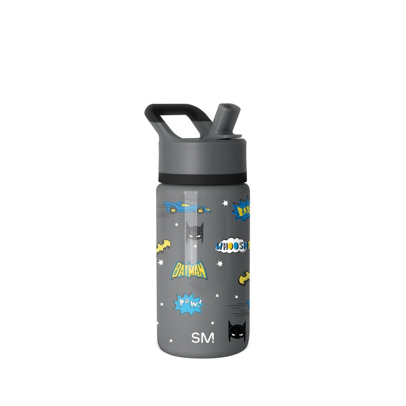 Simple Modern DC Comics Batman Kids Water Bottle with Straw Lid 14oz Insulated Stainless Steel Kids Tumbler Spill Proof Toddler Cup for School Girls Boys Summit Batman POW - Image 2