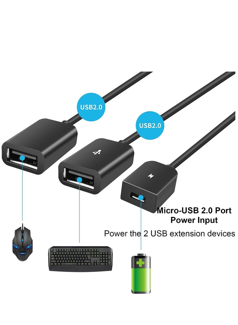 USB C to Dual USB OTG Adapter, 4 Port Type-C Male to 2 USB u0026 Micro Female OTG Hub Splitter for Android Tablet Pc and Smart Phone and More - Image 2