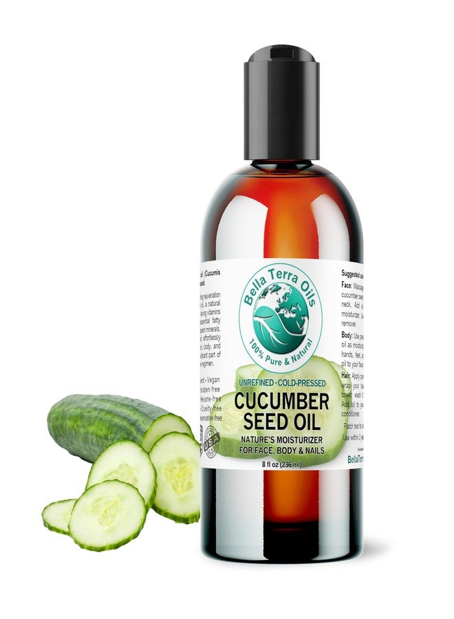 Bella Terra Oils - Cucumber Seed Oil 8 oz - Dive into Cucumber's Nutritional Treasure, Infused with Vitamins & Omega-3, Seamless Addition to Skin Care Arsenal - Image 1
