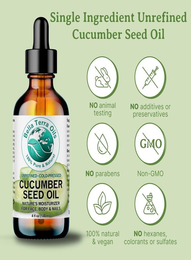 Bella Terra Oils - Cucumber Seed Oil 8 oz - Dive into Cucumber's Nutritional Treasure, Infused with Vitamins & Omega-3, Seamless Addition to Skin Care Arsenal - Image 4