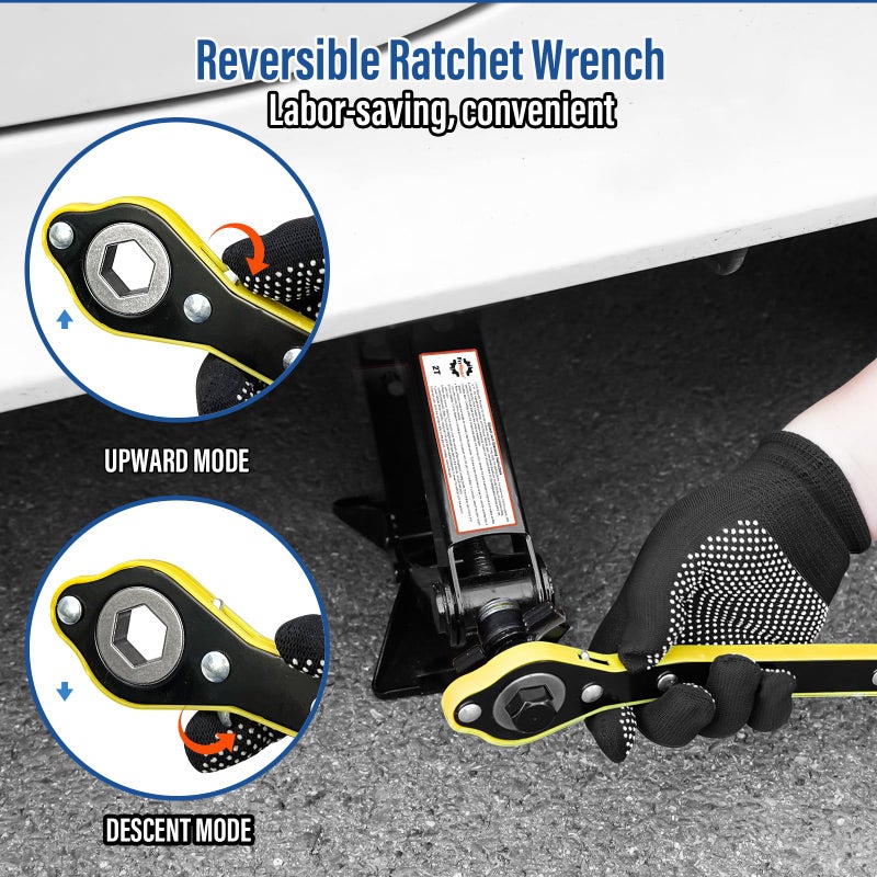 FITHOIST Scissor Jack Kit, Compact Car Jack, Scissor Lift Jack with Smart Ratchet Wrench,Tire Changing Kit for Auto SUV, RV, MPV, 2 Ton (4409 lbs) WLL - Image 3