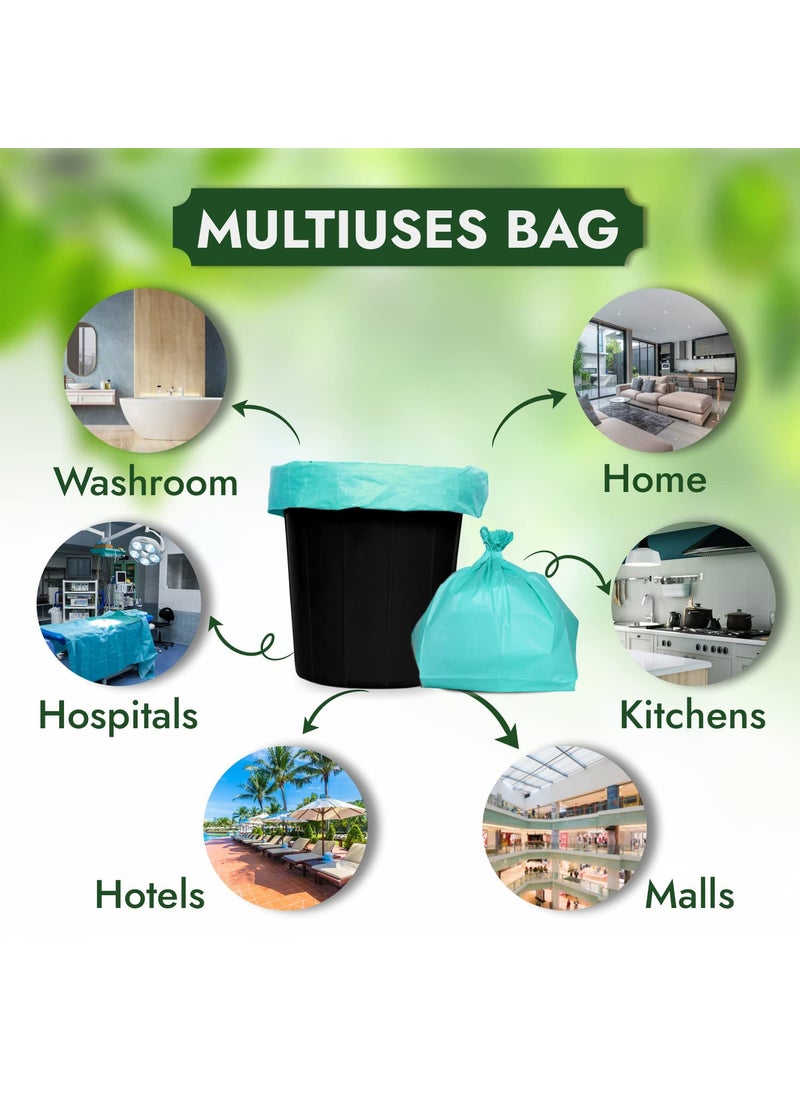 Generic HEAVY DUTY Large Size 24x30 Inch Pack of 6 Blue 8 Pcs in Each Pack 75 Micron Biodegradable Garbage Bag TrashDustbin Bags Weight 500 Gram for Each Pack  - Image 5